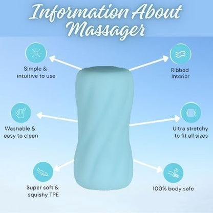 DragonVault Soft TPE Textured Personal Massager Sleeve for Men – Ultra Stretchable, Reusable, Washable & Body Safe
